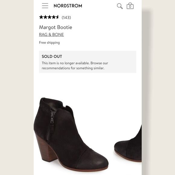 rag & bone Margot Waxed Black Suede 3" Stacked Heel Ankle Boots 36 6 - Picture 7 of 9